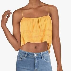 NWT Free People Home Again Camo Crop Top Orange Size XS